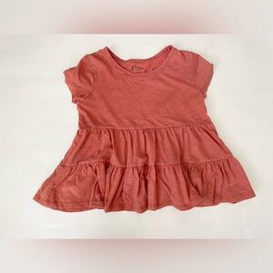 art class washed-orange Tiered Short Sleeve Peplum Tee